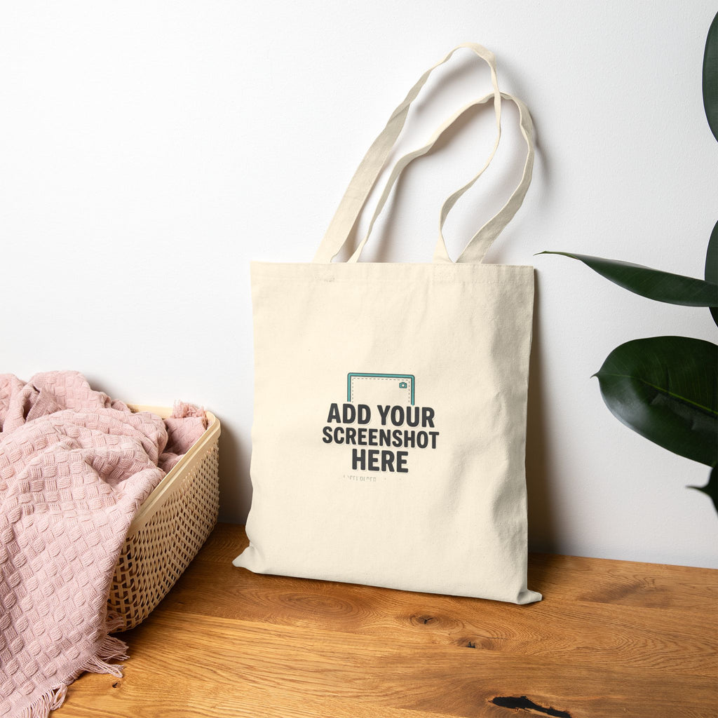 Custom Photo & Text Cotton Canvas Tote Bag — Personalized Message, Meme & Screenshot Printable
