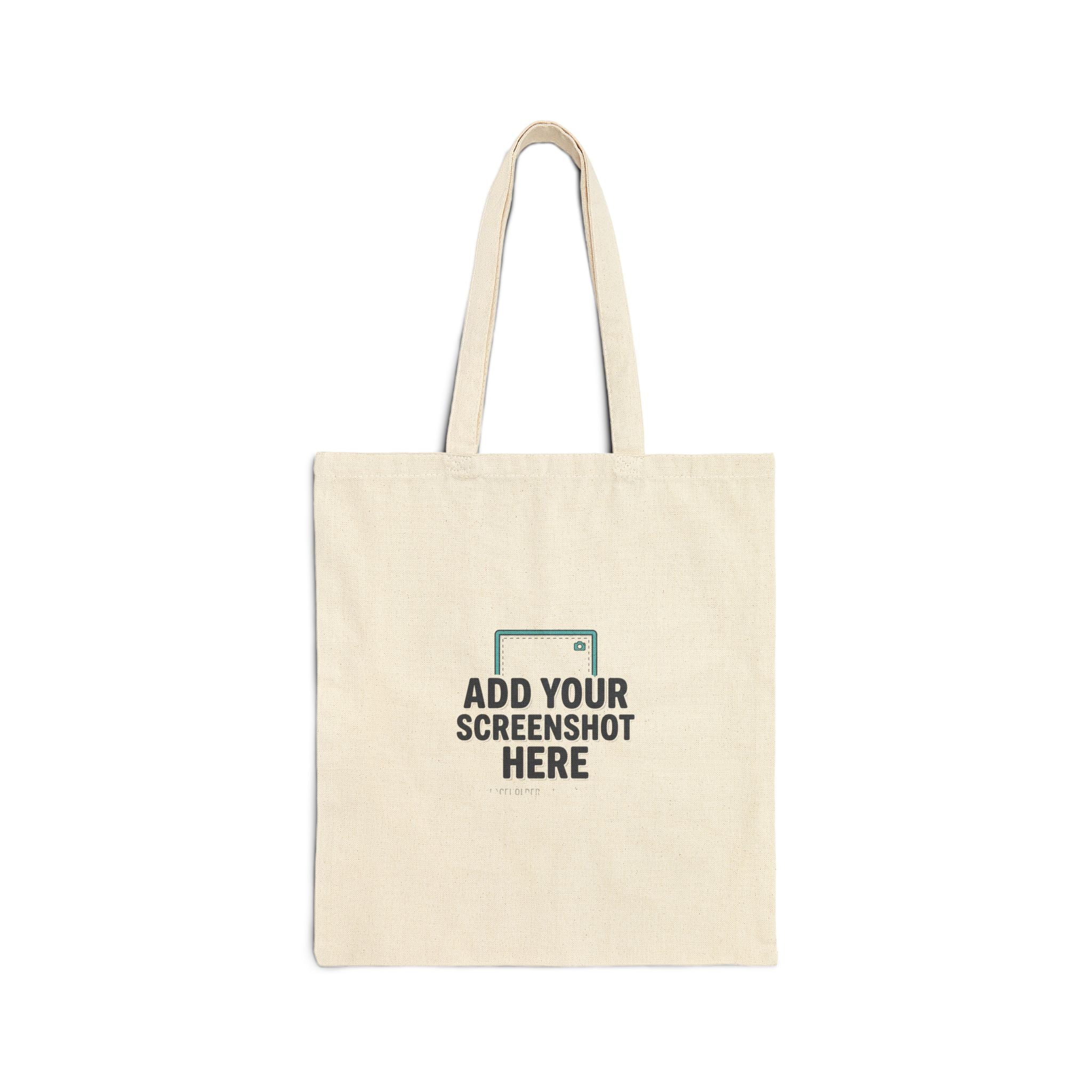 Custom Photo & Text Cotton Canvas Tote Bag — Personalized Message, Meme & Screenshot Printable